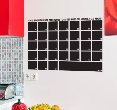 Krijtbord sticker maand planning - TenStickers