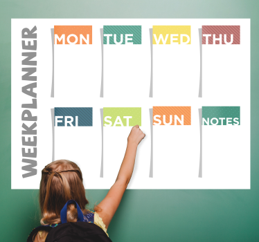 Whiteboard sticker weekplanner - TenStickers