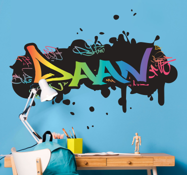Muursticker kinderkamer naam graffiti - TenStickers