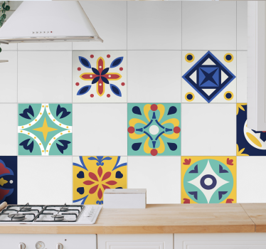 Tegelstickers keuken kleurrijk - TenStickers
