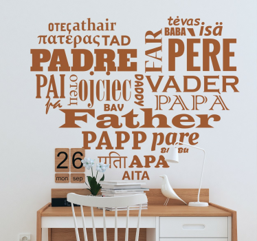 Vader verschillende talen etalage sticker - TenStickers