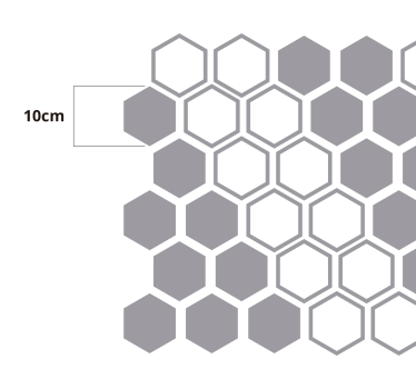 Raamsticker geometrisch zeshoeken patroon mat - TenStickers