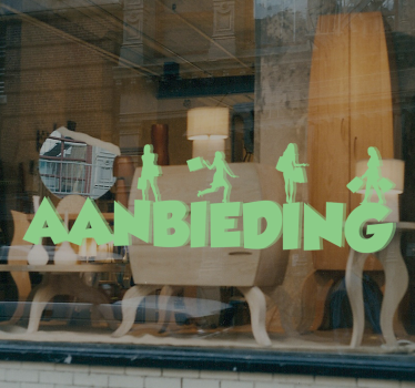 Muursticker Aanbieding shoppende vrouwen - TenStickers