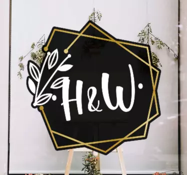 Aangepast initieel embleem etalage sticker - TenStickers