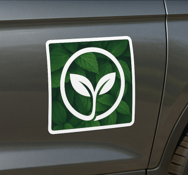 Aangepast logo verlaat achtergrond autosticker - TenStickers
