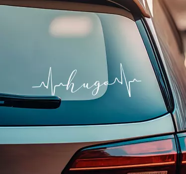 Gepersonaliseerde auto sticker hartslag - TenStickers
