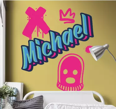 Aangepaste graffiti straatkunst muursticker tienerkamer - TenStickers