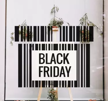 Black friday sticker barcode verkoop aankondiging - TenStickers