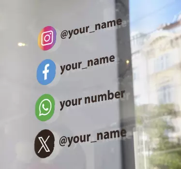 Aanpasbare sociale media etalage stickers - TenStickers