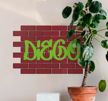 Aanpasbare stedelijke naam muursticker tienerkamer - TenStickers