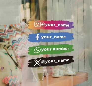 Aanwijzingen muurstickers Social media iconen gepersonaliseerd - TenStickers