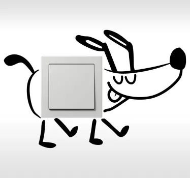 Adhesivo decorativo interruptor perro paseo - TenStickers