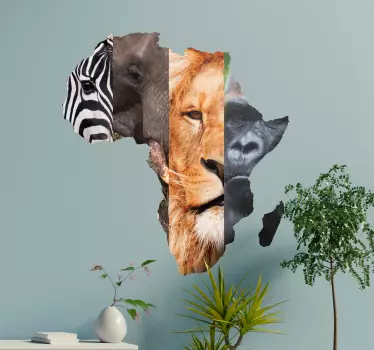 Tienerkamer muursticker Afrikaanse dieren - TenStickers