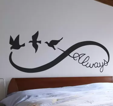 Always vogel muursticker met duiven - TenStickers