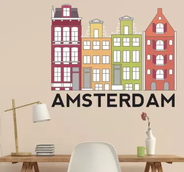 Amsterdamse Grachten Muursticker - TenStickers