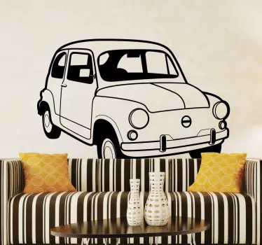 Antieke Fiat 500 Muursticker - TenStickers