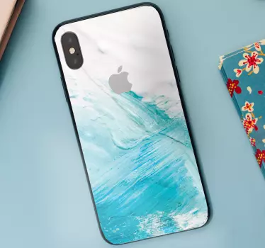 Aqua wave mix iPhone sticker - TenStickers
