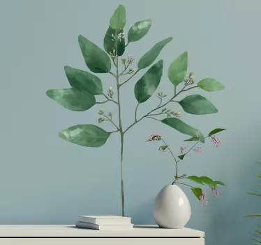 Aquarel eucalyptus plant muursticker - TenStickers