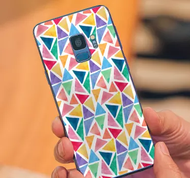Aquarel mozaïek geometrische telefoonsticker - TenStickers