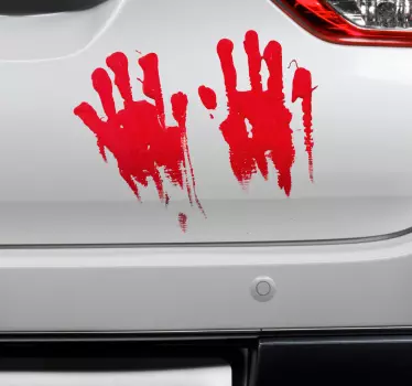 Auto sticker bebloede handen - TenStickers