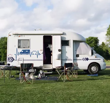 Camper sticker cardiogram - TenStickers