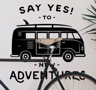 Auto sticker Hippie busje - TenStickers