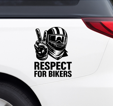 Auto sticker respect voor bikers - TenStickers