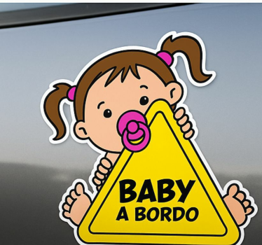 Auto sticker schattig meisje aan boord - TenStickers