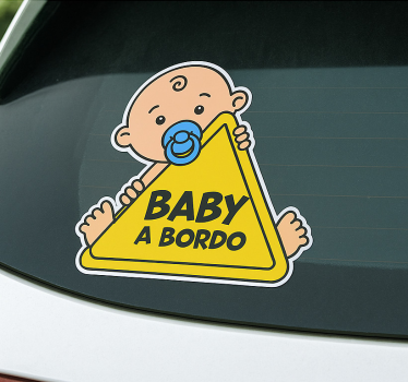 Auto sticker schattige babyjongen aan boord - TenStickers