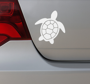 Auto sticker witte schildpad - TenStickers