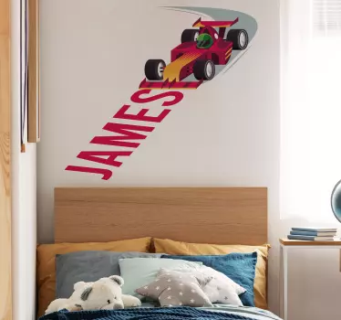 Auto sticker race met naam - TenStickers