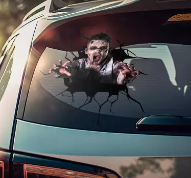 Autoangst 3d sticker zombie - TenStickers