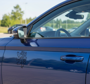 Autosticker 2-tailed gekroonde leeuw - TenStickers