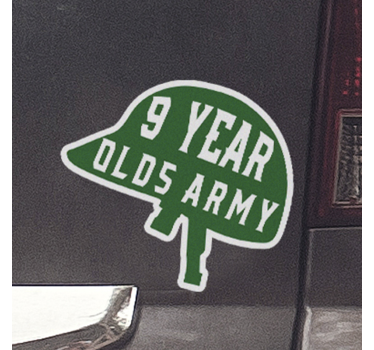 Autosticker 9 jaar ouden leger - TenStickers
