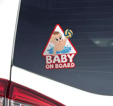 Baby aan boord waterpolo autosticker - TenStickers