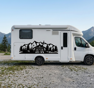 Autosticker bergcabine silhouet - TenStickers