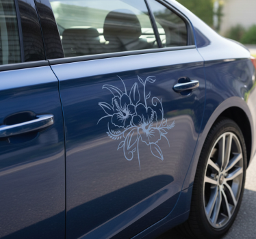 Autosticker bloeiende hibiscus bloem - TenStickers