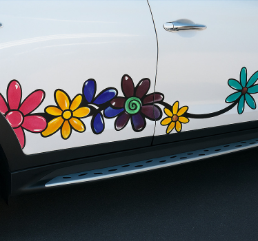 Autosticker bloemenvoertuig wrap - TenStickers
