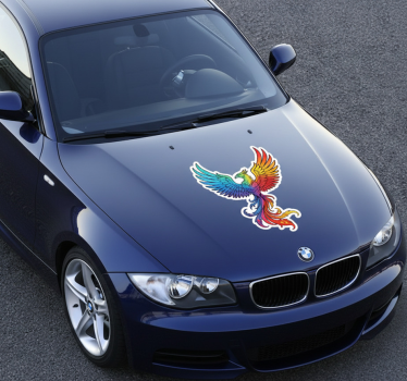 Autosticker felgekleurde opkomende feniks - TenStickers