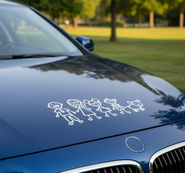 Autosticker gelukkige hart familie - TenStickers
