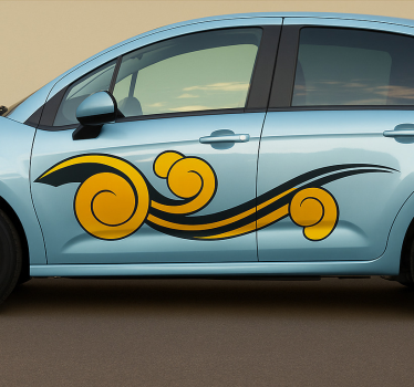 Autosticker gestileerde rollende golf - TenStickers