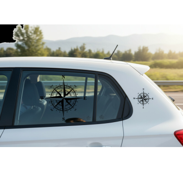 Autosticker groot reis kompas - TenStickers