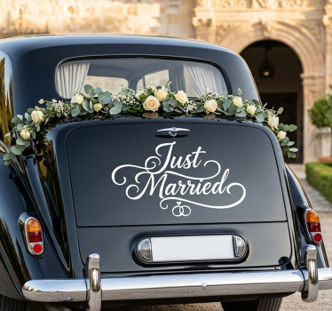 Autosticker handgeschreven "net getrouwd" - TenStickers
