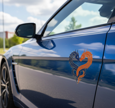 Autosticker hartvormige draken - TenStickers