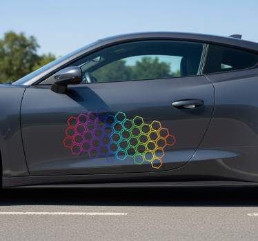 Autosticker heldere kleurrijke hexagonale vormen - TenStickers