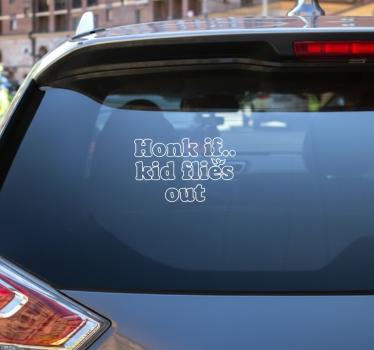 Autosticker honk als…kind vliegt - TenStickers