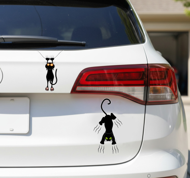 Autosticker krabben zwarte katten - TenStickers