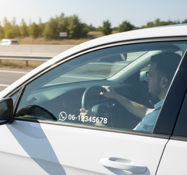 Autosticker met gepersonaliseerd telefoonnummer - TenStickers