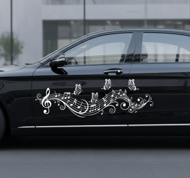 Autosticker mooie vlinder melodieën - TenStickers