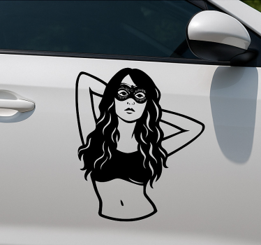 Autosticker mysterieuze masker meisje kunst - TenStickers